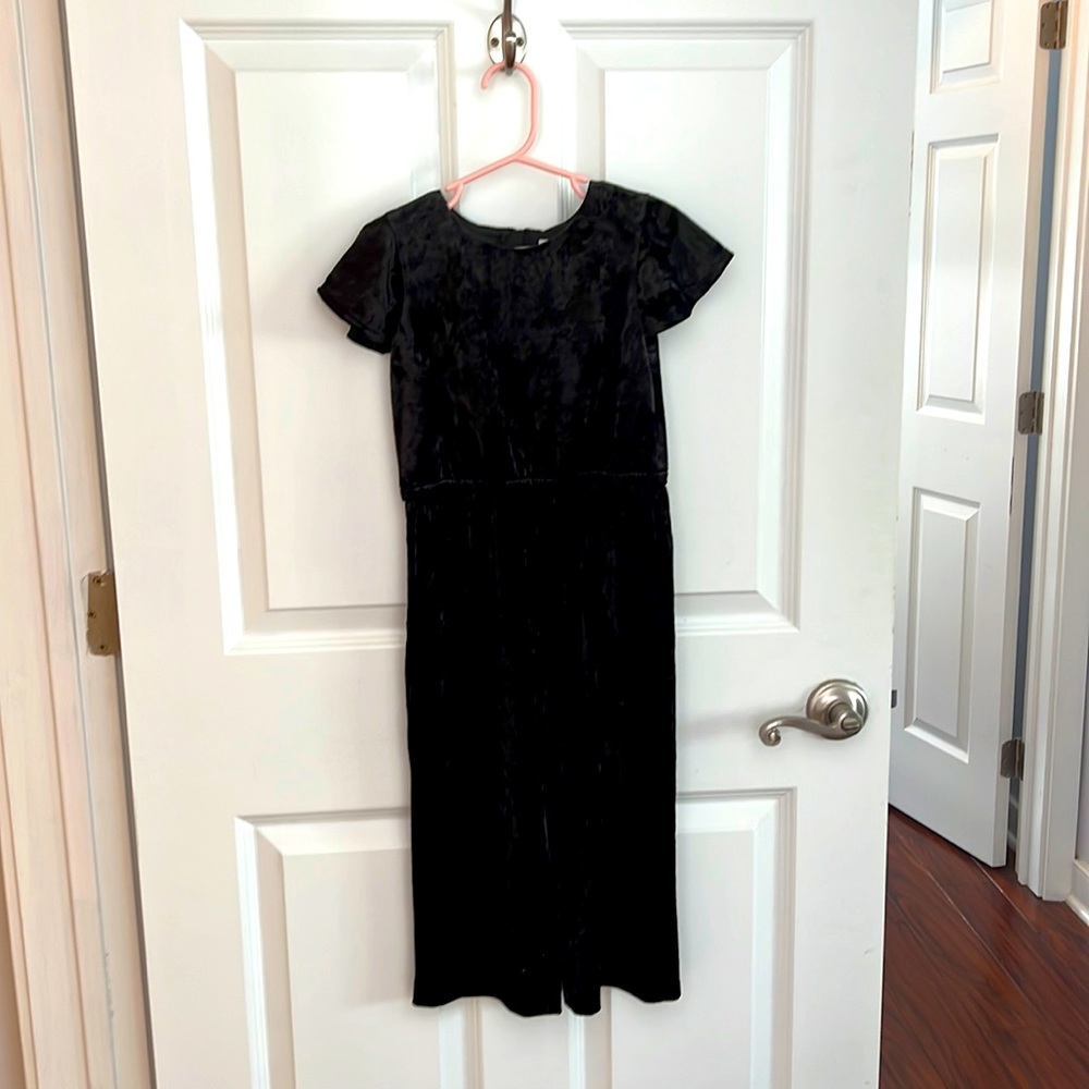 Cat & Jack Black Velvet jumpsuit 5T